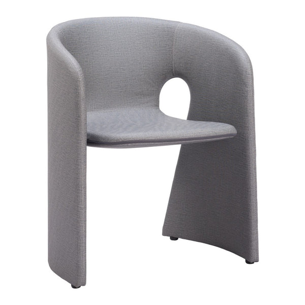 HomeRoots Gray Upholstered Faux Leather Dining Arm Chair - Modern Comfort, Versatile Design for Every Space 555875
