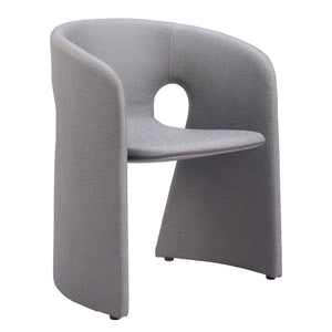 HomeRoots Gray Upholstered Faux Leather Dining Arm Chair - Modern Comfort, Versatile Design for Every Space 555875