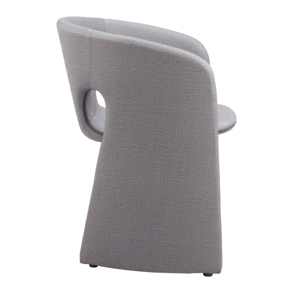 HomeRoots Gray Upholstered Faux Leather Dining Arm Chair - Modern Comfort, Versatile Design for Every Space 555875