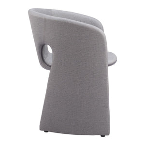 HomeRoots Gray Upholstered Faux Leather Dining Arm Chair - Modern Comfort, Versatile Design for Every Space 555875