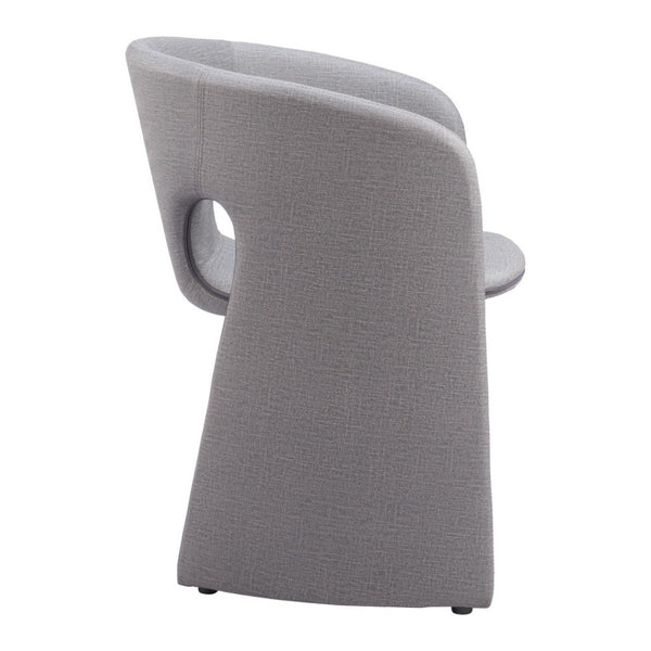 HomeRoots Gray Upholstered Faux Leather Dining Arm Chair - Modern Comfort, Versatile Design for Every Space 555875