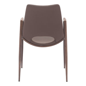 HomeRoots Set of Two Brown Faux Leather Dining Arm Chairs – Stylish, Comfortable, and Versatile Seating Options 555877