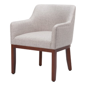 Gray Upholstered Wood Frame Dining Arm Chair for Stylish Contemporary Home Seating