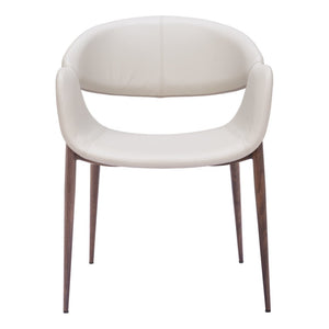 Homeroots Set Of Two Beige & Brown Upholstered Faux Leather Dining Arm Chairs - Stylish Comfort For Any Room   555880