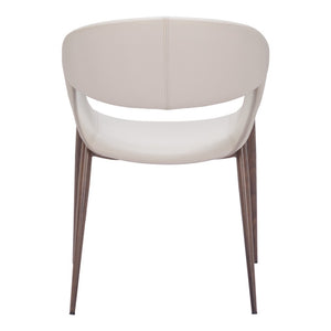 Homeroots Set Of Two Beige & Brown Upholstered Faux Leather Dining Arm Chairs - Stylish Comfort For Any Room   555880