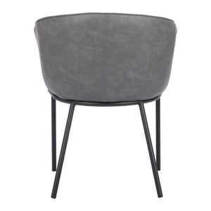 HomeRoots Gray Upholstered Faux Leather Arm Chair – Stylish Comfort for Dining, Living, or Office Spaces 555883