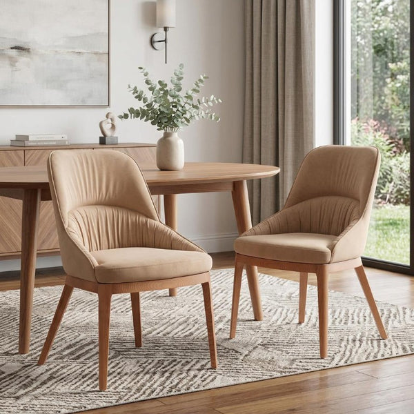 Set of Two Modern Steel Frame Upholstered Dining Side Chairs for Stylish Contemporary Homes