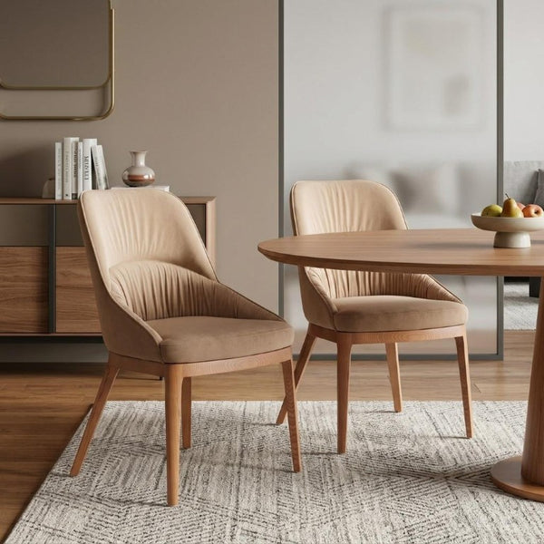 Set of Two Modern Steel Frame Upholstered Dining Side Chairs for Stylish Contemporary Homes