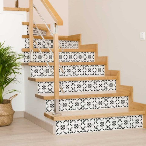 Homeroots 12" Black And White Delia Peel And Stick Tiles - Versatile, Removable Decor For Any Room Makeover! 12" X 12" Vinyl 555891