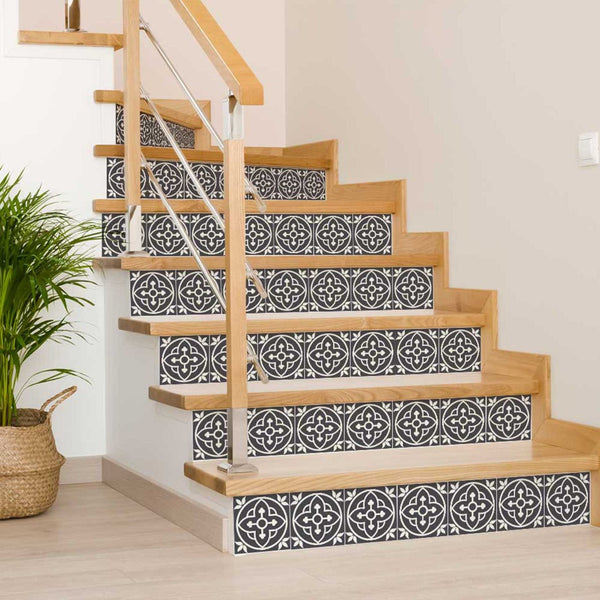 Homeroots 12" Transform Your Space With Tulipa Gray And White Peel And Stick Removable Tile Stickers Now! 12" X 12" Vinyl 555892