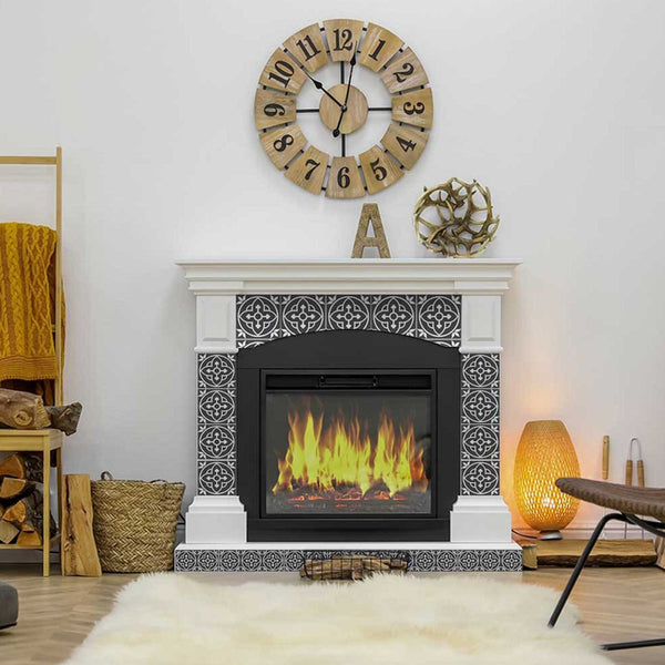 Homeroots 12" Transform Your Space With Tulipa Gray And White Peel And Stick Removable Tile Stickers Now! 12" X 12" Vinyl 555892