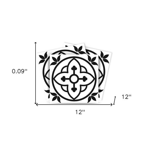 Homeroots 12" Transform Your Space With Tulipa Gray And White Peel And Stick Removable Tile Stickers Now! 12" X 12" Vinyl 555893