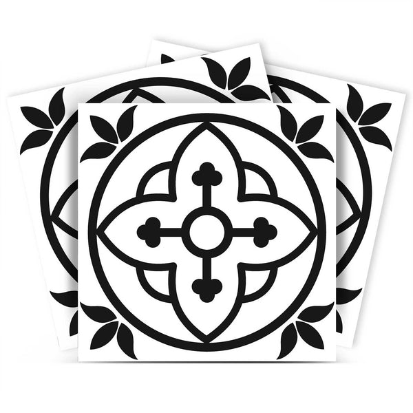 Homeroots 12" Transform Your Space With Tulipa Gray And White Peel And Stick Removable Tile Stickers Now! 12" X 12" Vinyl 555893