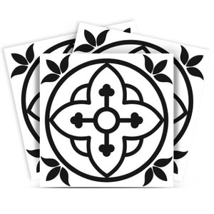 Homeroots 12" Transform Your Space With Tulipa Gray And White Peel And Stick Removable Tile Stickers Now! 12" X 12" Vinyl 555893