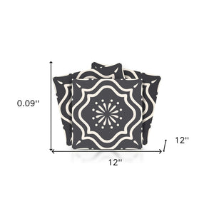 Homeroots 12" Burst Gray And White Peel And Stick Removable Tile Stickers For Effortless Home Makeover  Vinyl 555894