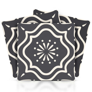 Homeroots 12" Burst Gray And White Peel And Stick Removable Tile Stickers For Effortless Home Makeover  Vinyl 555894