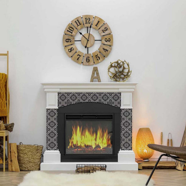 Homeroots 12" Burst Gray And White Peel And Stick Removable Tile Stickers For Effortless Home Makeover  Vinyl 555894