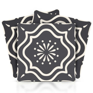 Homeroots 12" Burst Gray And White Peel And Stick Removable Tile Stickers For Effortless Home Makeover  Vinyl 555894