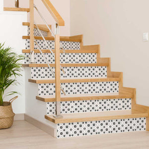 Homeroots 12" Black And White Lil Daisy Peel And Stick Removable Tiles – Versatile Decor For Every Room! 12" X 12" Vinyl 555895