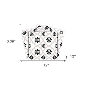 Homeroots 12" Black And White Lil Daisy Peel And Stick Removable Tiles – Versatile Decor For Every Room! 12" X 12" Vinyl 555895