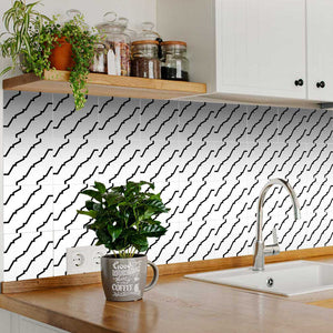 Homeroots 12" Xl Prism Peel And Stick Tiles - Versatile Black And White Design For Effortless Room Makeover! 12" X 12" Vinyl 555897
