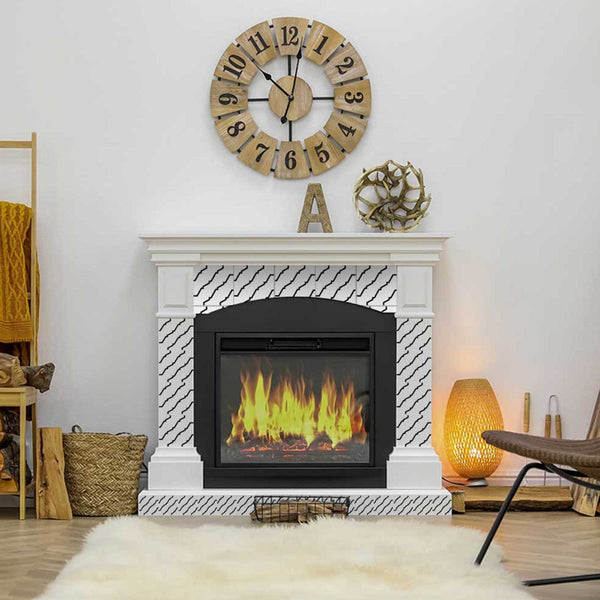 Homeroots 12" Xl Prism Peel And Stick Tiles - Versatile Black And White Design For Effortless Room Makeover! 12" X 12" Vinyl 555897