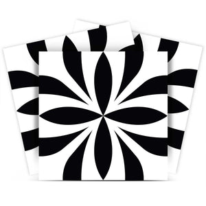 Homeroots 12" Black And White Colla Peel And Stick Removable Tiles - Stylish, Easy, And Versatile Home Décor Solution 12" X 12" Vinyl 555899