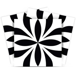 Homeroots 12" Black And White Colla Peel And Stick Removable Tiles - Stylish, Easy, And Versatile Home Décor Solution 12" X 12" Vinyl 555899