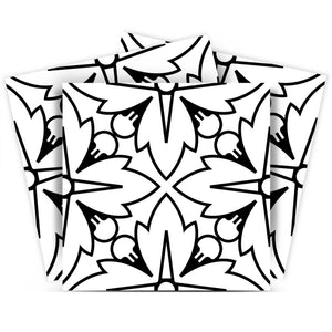 Homeroots 12" White And Black Cross Peel And Stick Tiles - Versatile Removable Décor For Easy Home Makeovers 12" X 12" Vinyl 555900