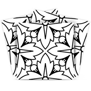 Homeroots 12" White And Black Cross Peel And Stick Tiles - Versatile Removable Décor For Easy Home Makeovers 12" X 12" Vinyl 555900