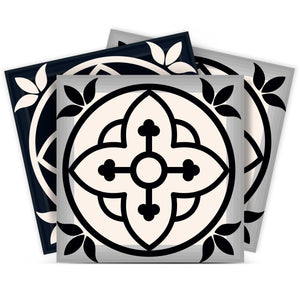 Homeroots 12" Black And White Rory Peel And Stick Tiles - Versatile, Easy-to-apply Decor For Any Room! 12" X 12" Vinyl 555901