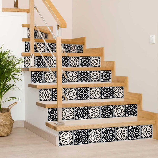 Homeroots 12" Black And White Rory Peel And Stick Tiles - Versatile, Easy-to-apply Decor For Any Room! 12" X 12" Vinyl 555901