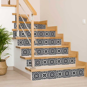 Homeroots 12" Black White And Gray Baz Peel And Stick Tiles – Versatile, Removable Decor For Any Space! 12" X 12" Vinyl 555902