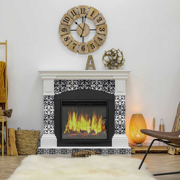 Homeroots 12" Black And White Quatro Peel And Stick Tiles – Versatile, Removable Decor For Any Room Makeover! 12" X 12" Vinyl 555903