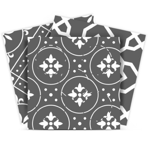 Homeroots 12" Gray And White Mosaic Peel And Stick Tile Stickers For Stylish Home Makeovers & Easy Decor 12" X 12" Vinyl 555905