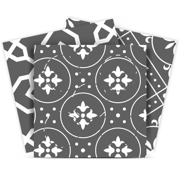 Homeroots 12" Gray And White Mosaic Peel And Stick Tile Stickers For Stylish Home Makeovers & Easy Decor 12" X 12" Vinyl 555905