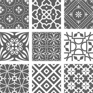 Homeroots 12" Gray And White Mosaic Peel And Stick Tile Stickers For Stylish Home Makeovers & Easy Decor 12" X 12" Vinyl 555905
