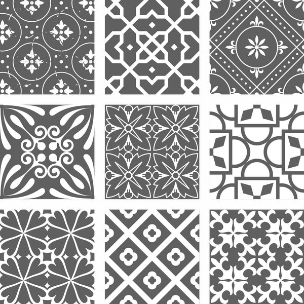 Homeroots 12" Gray And White Mosaic Peel And Stick Tile Stickers For Stylish Home Makeovers & Easy Decor 12" X 12" Vinyl 555905