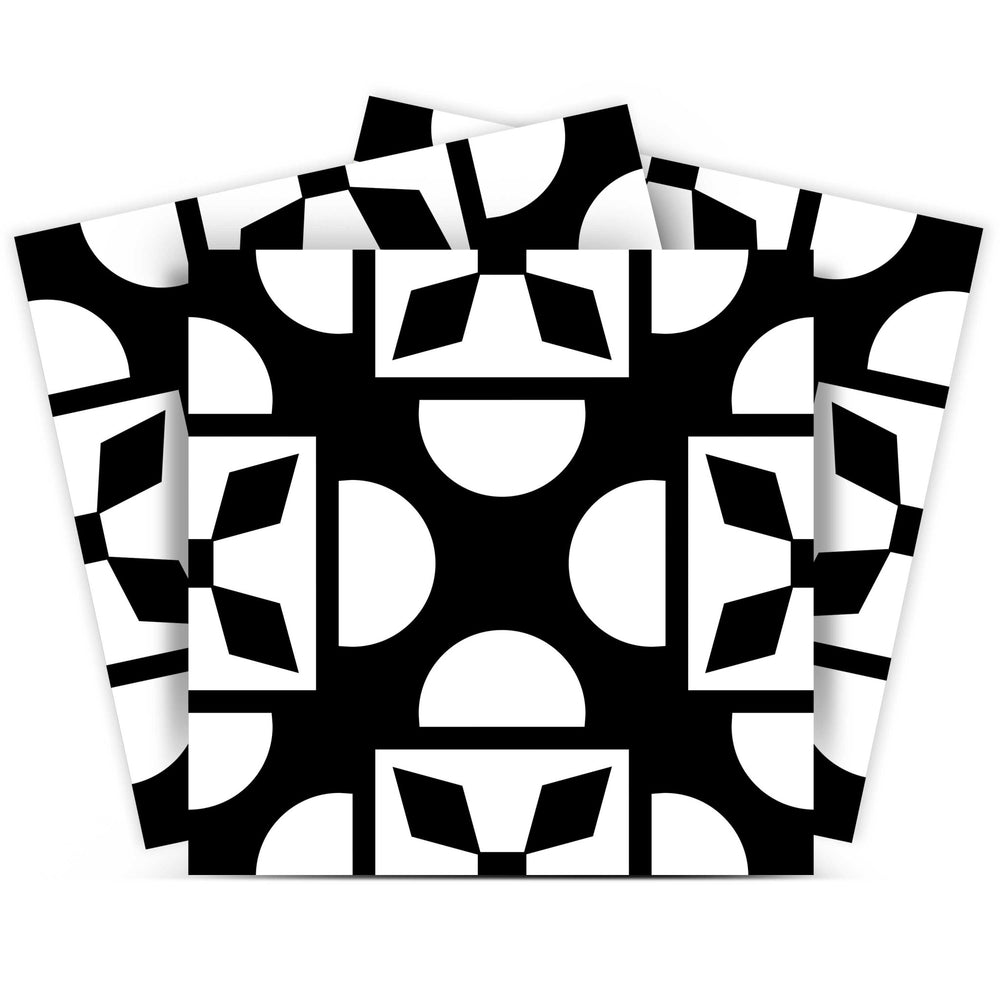 Homeroots 12" Black And White Coli Peel And Stick Tiles - Versatile Decorative Stickers For Home Makeover 12" X 12" Vinyl 555907