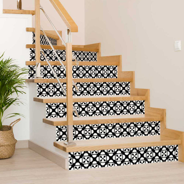 Homeroots 12" Black And White Coli Peel And Stick Tiles - Versatile Decorative Stickers For Home Makeover 12" X 12" Vinyl 555907