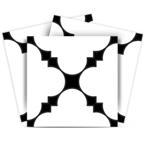 Homeroots 12" X 12" Black And White Tri Peel And Stick Tiles – Effortless Home Makeover With Stylish Designs! 12" X 12" Vinyl 555908