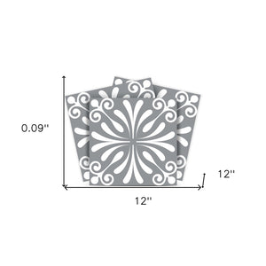 Homeroots 12" Gray And White Spire Peel And Stick Tiles - Easy Removable Decor For Stylish Home Makeovers! 12" X 12" Vinyl 555909
