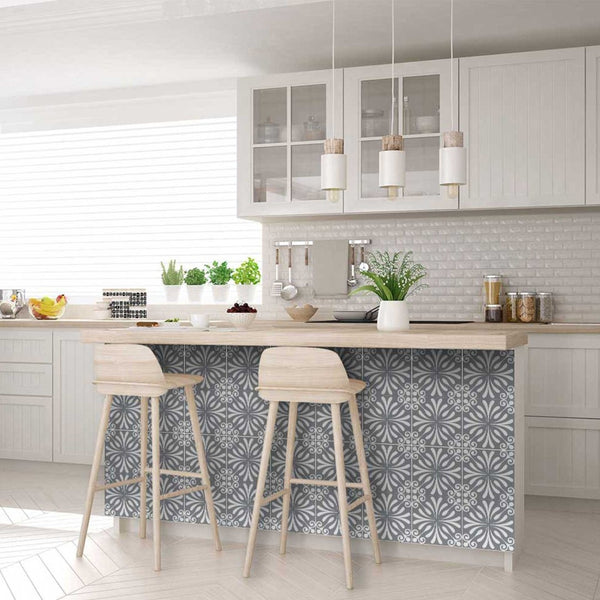 Homeroots 12" Gray And White Spire Peel And Stick Tiles - Easy Removable Decor For Stylish Home Makeovers! 12" X 12" Vinyl 555909