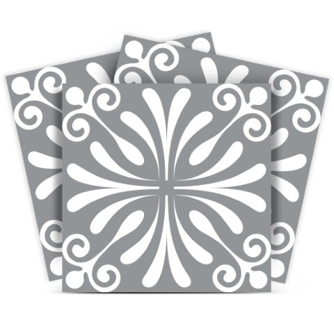 Homeroots 12" Gray And White Spire Peel And Stick Tiles - Easy Removable Decor For Stylish Home Makeovers! 12" X 12" Vinyl 555909