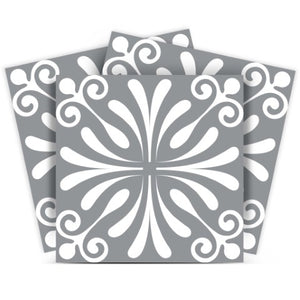 Homeroots 12" Gray And White Spire Peel And Stick Tiles - Easy Removable Decor For Stylish Home Makeovers! 12" X 12" Vinyl 555909