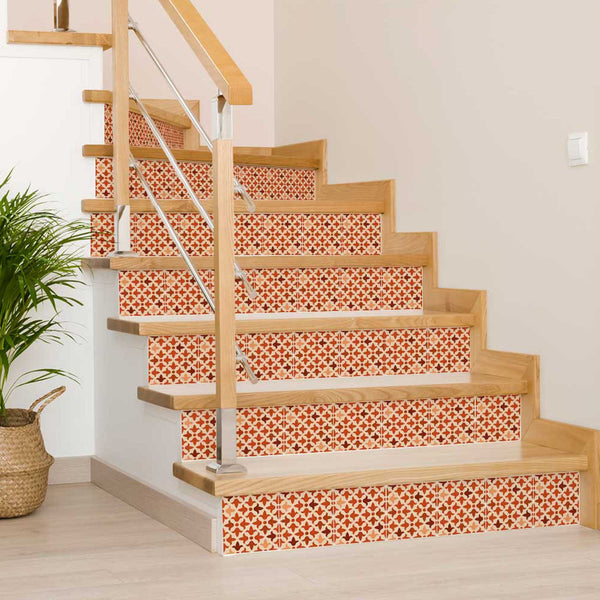 Homeroots 12" X 12" Terra Cotta Tango Peel And Stick Tiles - Vibrant, Removable Decor For Effortless Home Makeover 12" X 12" Vinyl 555912