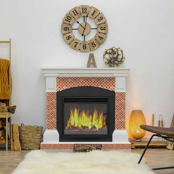 Homeroots 12" X 12" Terra Cotta Tango Peel And Stick Tiles - Vibrant, Removable Decor For Effortless Home Makeover 12" X 12" Vinyl 555912