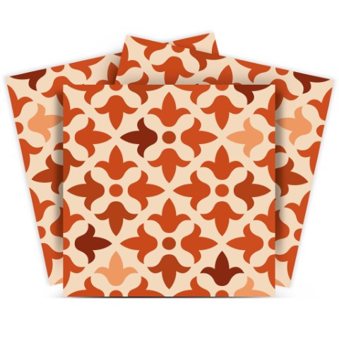 Homeroots 12" X 12" Terra Cotta Tango Peel And Stick Tiles - Vibrant, Removable Decor For Effortless Home Makeover 12" X 12" Vinyl 555912