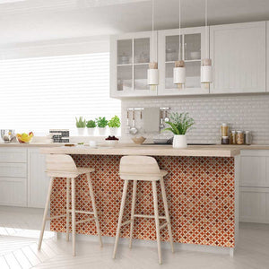 Homeroots 12" X 12" Terra Cotta Tango Peel And Stick Tiles - Vibrant, Removable Decor For Effortless Home Makeover 12" X 12" Vinyl 555912
