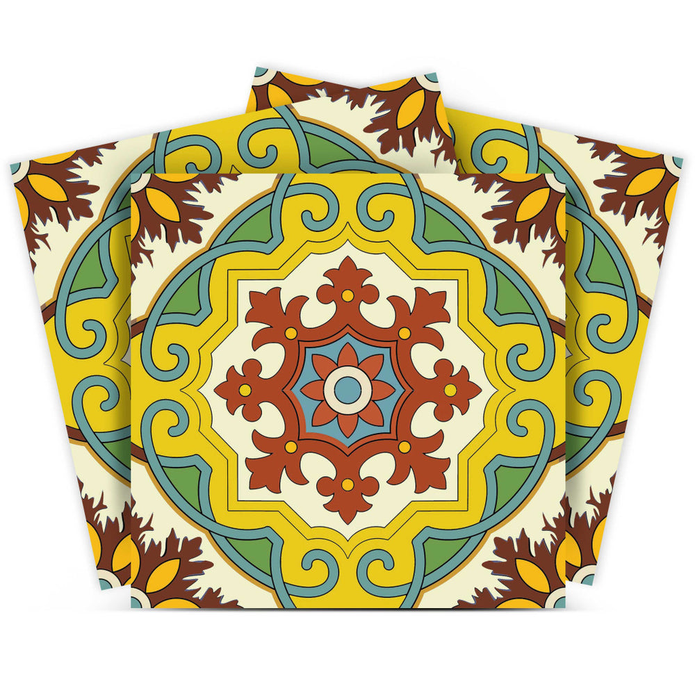 Homeroots 12" Fortuna Peel And Stick Removable Tiles - Vibrant, Colorful Decor For Easy Home Makeovers! 12" X 12" Vinyl 555913